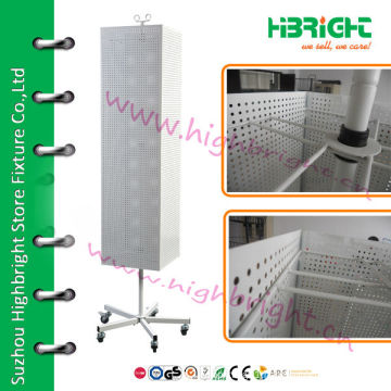 floor rotating pegboard display stand